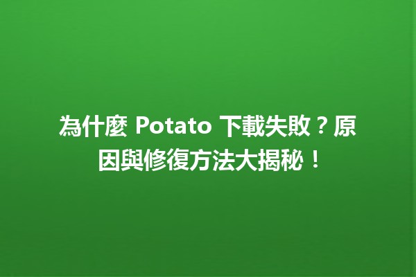 為什麼🍟 Potato 下載失敗？原因與修復方法大揭秘！