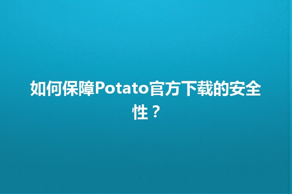 如何保障🔒Potato官方下载的安全性？