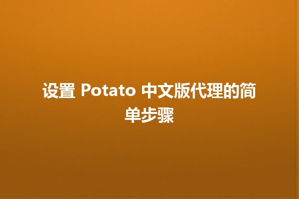 设置 Potato 中文版代理的简单步骤 📱🌐