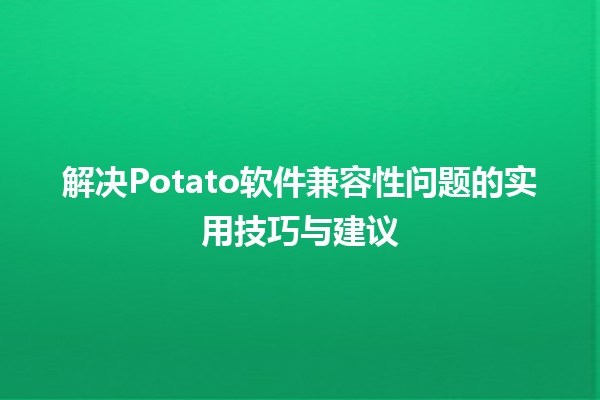 🥔 解决Potato软件兼容性问题的实用技巧与建议