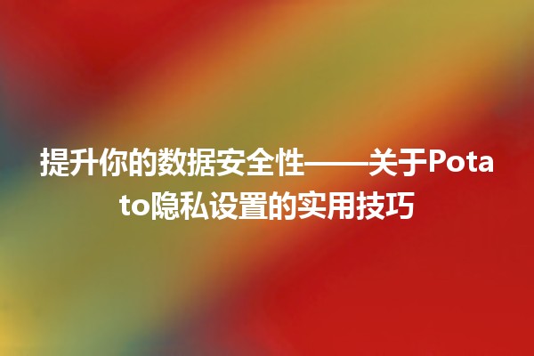 提升你的数据安全性🔒——关于Potato隐私设置的实用技巧