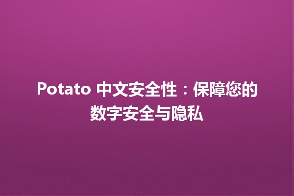 Potato 中文安全性：保障您的数字安全与隐私 🥔🔒