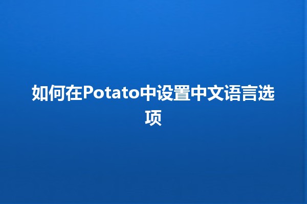 如何在Potato中设置中文语言选项 🌟