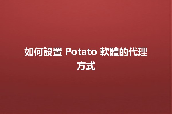 如何設置 Potato 軟體的代理方式 🥔✨