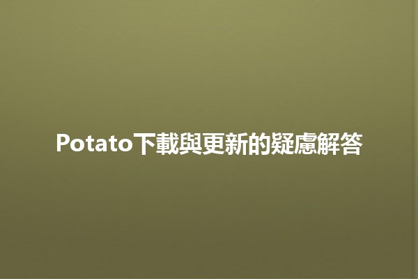 🥔 Potato下載與更新的疑慮解答