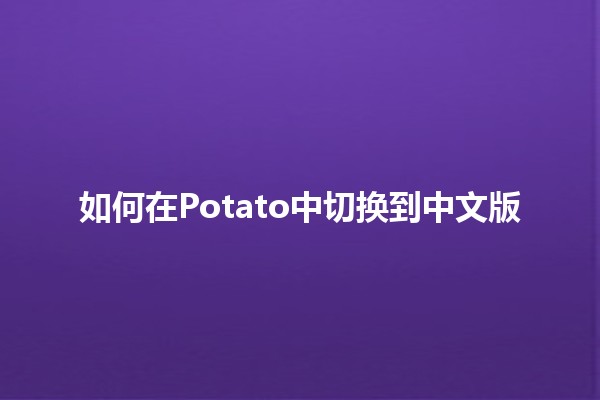 如何在Potato中切换到中文版 🥔🌐