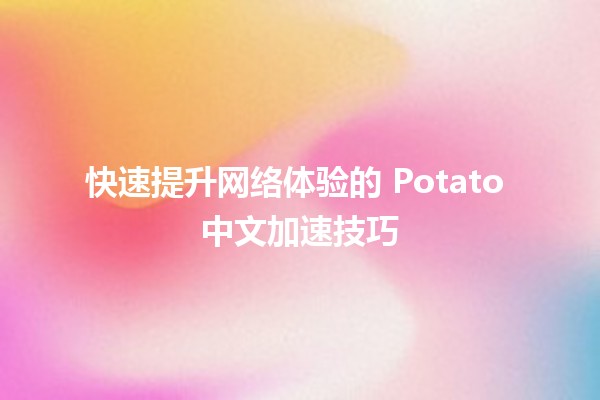 🌐 快速提升网络体验的 Potato 中文加速技巧 🚀