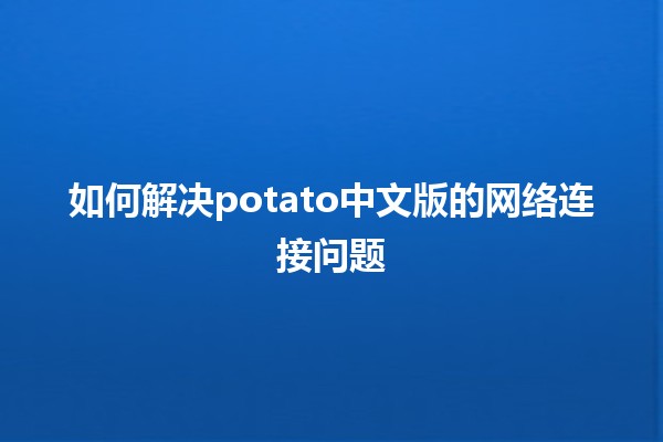 如何解决potato中文版的网络连接问题🛠️🌐