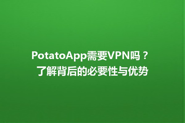 PotatoApp需要VPN吗？🤔 了解背后的必要性与优势