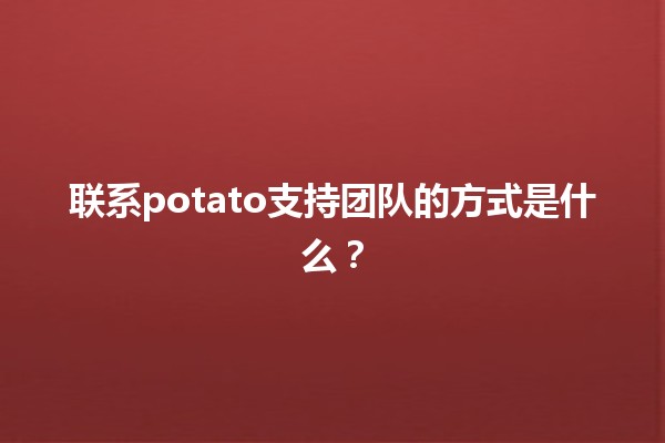 联系potato支持团队的方式是什么？📞🥔