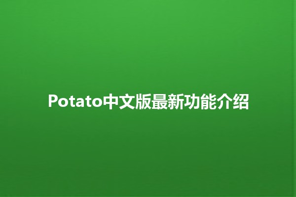 Potato中文版最新功能介绍 🍟✨