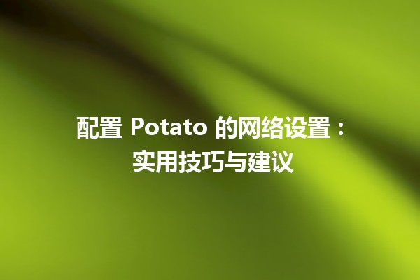 配置 Potato 的网络设置 🚀: 实用技巧与建议