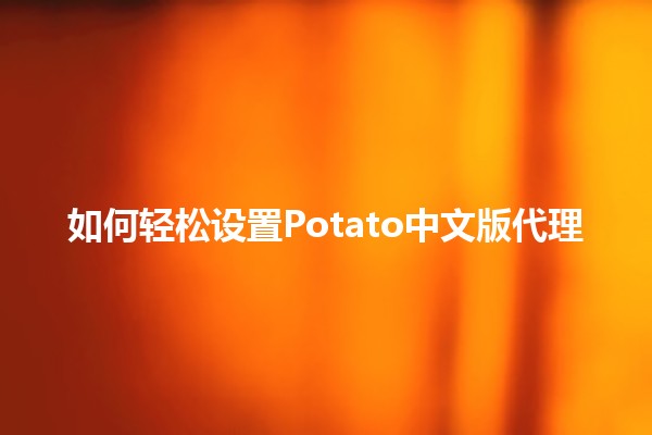 如何轻松设置Potato中文版代理😎🛠️