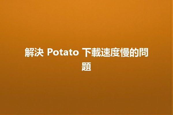 解決 Potato 下載速度慢的問題 🚀💻