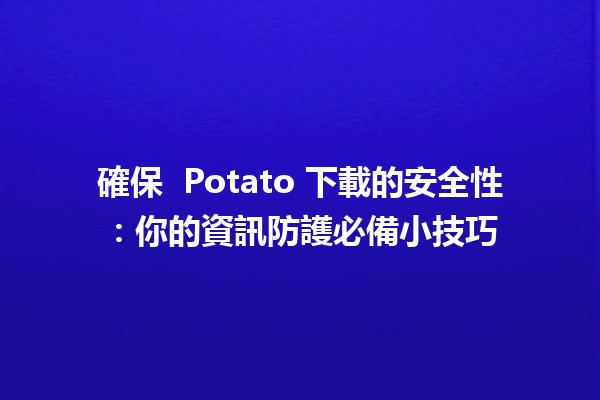 確保 🍟 Potato 下載的安全性：你的資訊防護必備小技巧