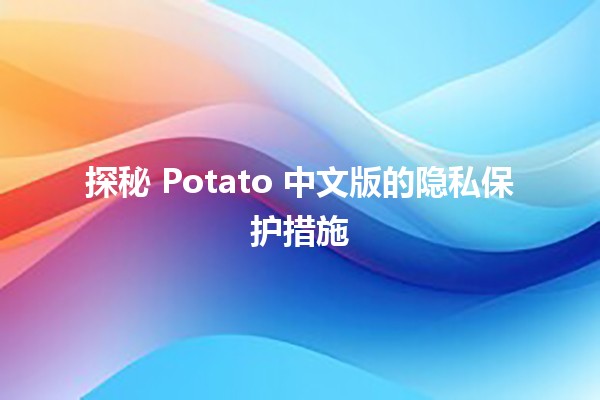 🌟 探秘 Potato 中文版的隐私保护措施 🛡️