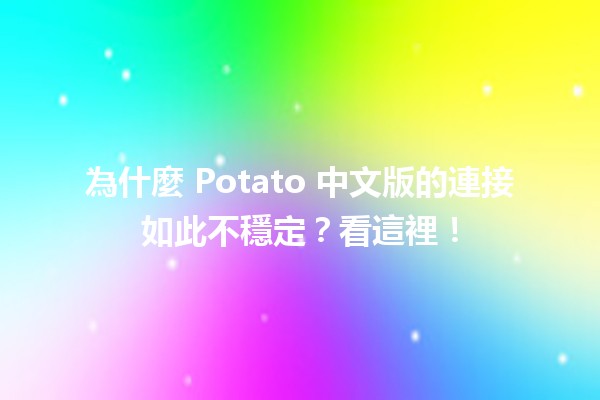 🔗 為什麼 Potato 中文版的連接如此不穩定？看這裡！💡