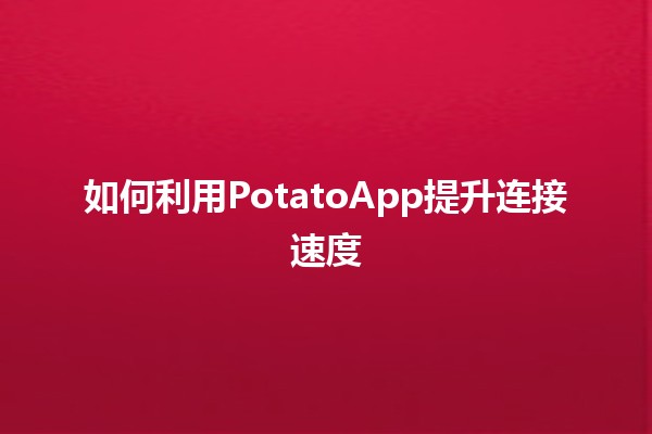 如何利用PotatoApp提升连接速度🚀🌐