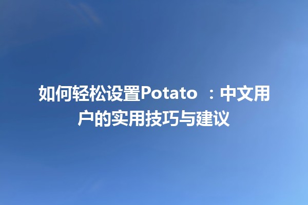 如何轻松设置Potato 🌟：中文用户的实用技巧与建议