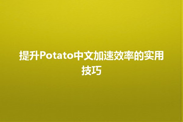 🚀 提升Potato中文加速效率的实用技巧