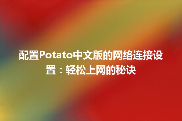 配置Potato中文版的网络连接设置：轻松上网的秘诀🌐✨