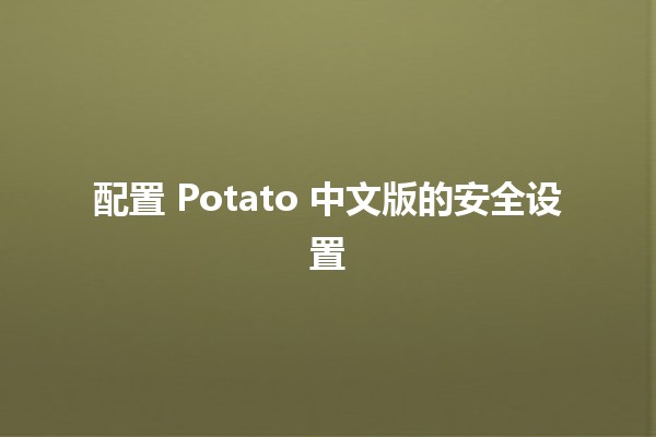 配置 Potato 中文版的安全设置💻🔒