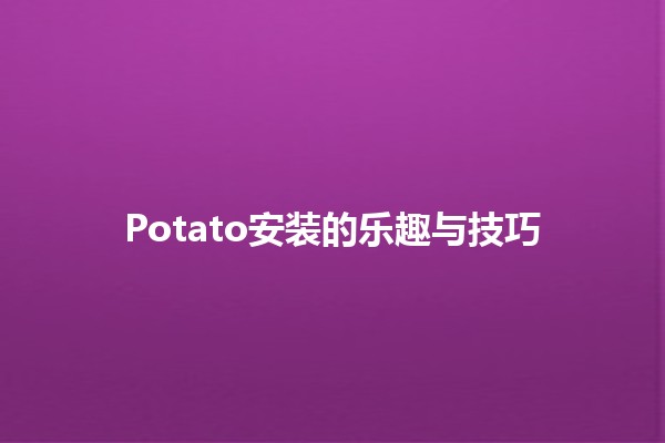 Potato安装的乐趣与技巧 🥔✨