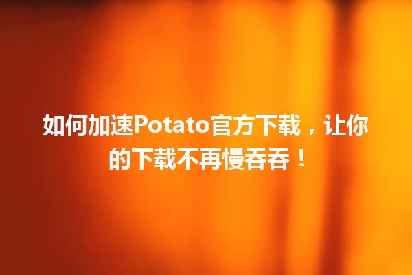 🚀 如何加速Potato官方下载，让你的下载不再慢吞吞！