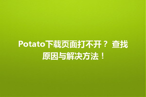 Potato下载页面打不开？📥 查找原因与解决方法！