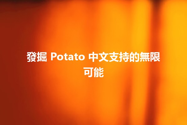 發掘 Potato 中文支持的無限可能 💡