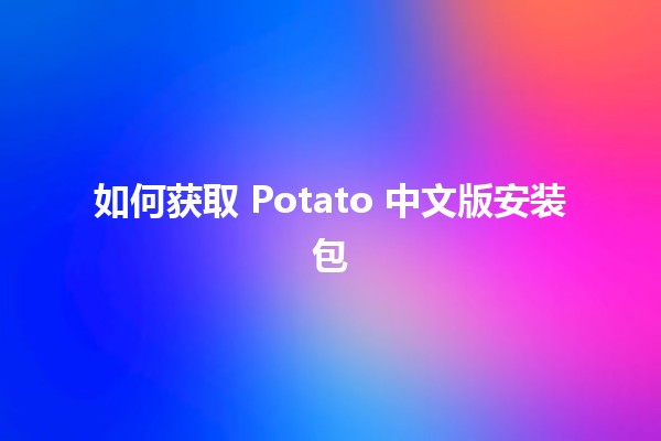 如何获取 Potato 中文版安装包 🔎💻