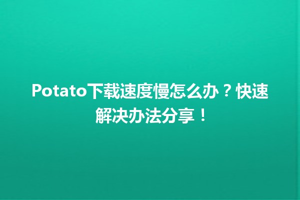 🚀 Potato下载速度慢怎么办？快速解决办法分享！