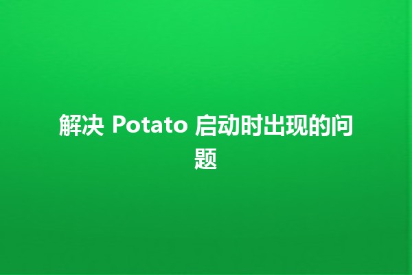 解决 Potato 启动时出现的问题 🚀🥔