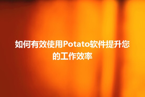 🍟 如何有效使用Potato软件提升您的工作效率