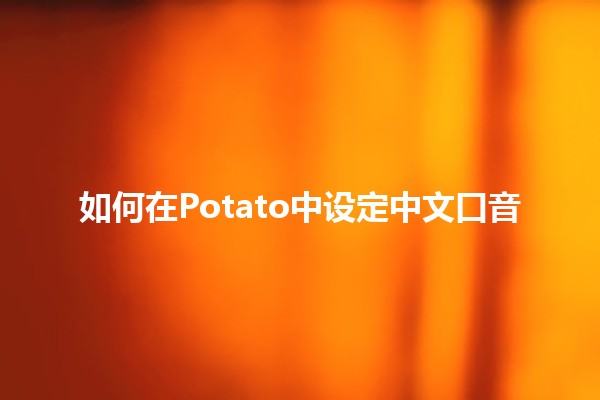 如何在Potato中设定中文口音🗣️🥔