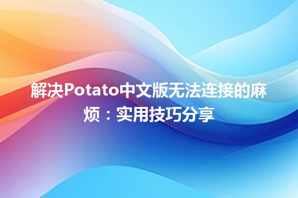 🔧🍽️解决Potato中文版无法连接的麻烦：实用技巧分享