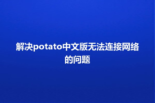 解决potato中文版无法连接网络的问题📶