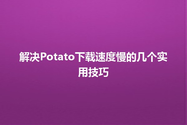 🚀 解决Potato下载速度慢的几个实用技巧