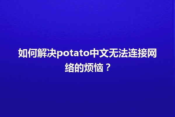 🚀 如何解决potato中文无法连接网络的烦恼？