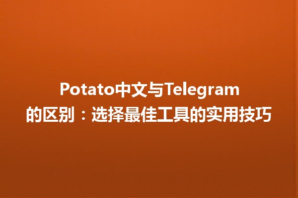 🥔 Potato中文与Telegram的区别：选择最佳工具的实用技巧