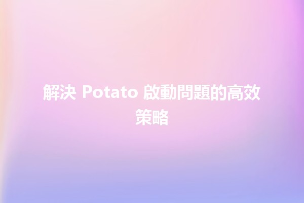 解決 Potato 啟動問題的高效策略 🥔🚀