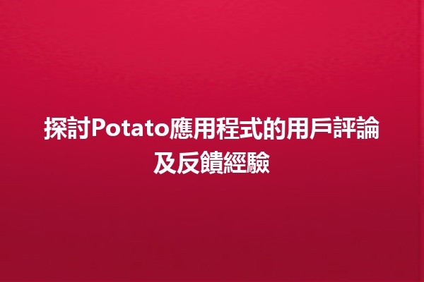 🥔 探討Potato應用程式的用戶評論及反饋經驗