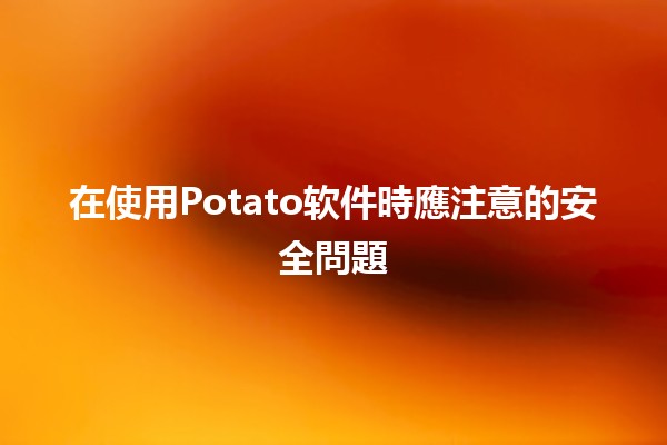 在使用Potato软件時應注意的安全問題🛡️🔍