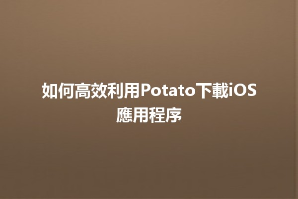 如何高效利用Potato下載iOS應用程序🛠️📲