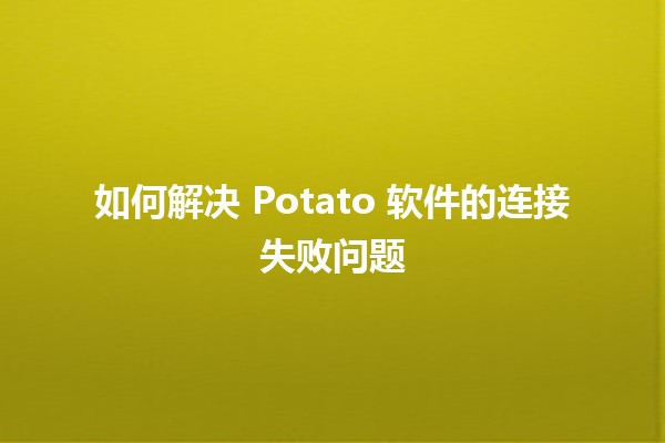 如何解决 Potato 软件的连接失败问题 💻🔧