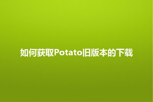 如何获取Potato旧版本的下载🔍💾