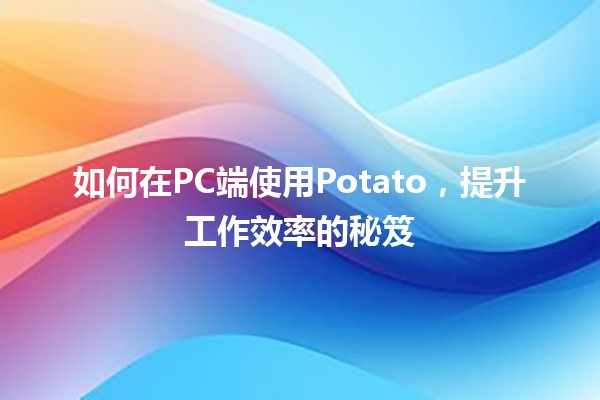 如何在PC端使用Potato，提升工作效率的秘笈🥔💻