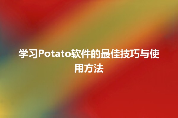 学习Potato软件的最佳技巧与使用方法🥔✨