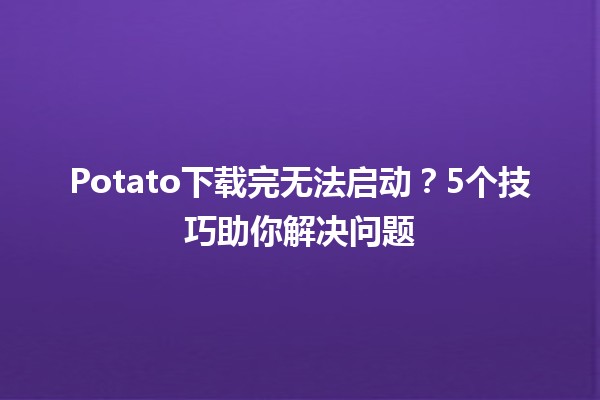 Potato下载完无法启动？5个技巧助你解决问题🚀